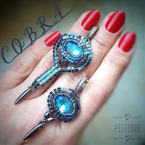 PDF Tutorial instructions Anleitung Earring Ohrring COBRA english deutsch русский