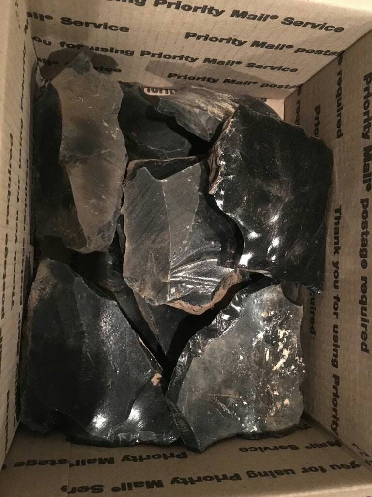 10lbs raw obsidian chunks spalls for flint knapping cabbing Etsy