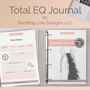 Total EQ Journal -Equestrian Planner, US Letter Size PDF, Printable Planner, 72 total pages with 64 pages of editable content horse journal