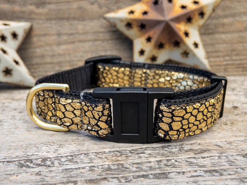 Monty Metallic 24 Karat Gold Cat Collar Etsy