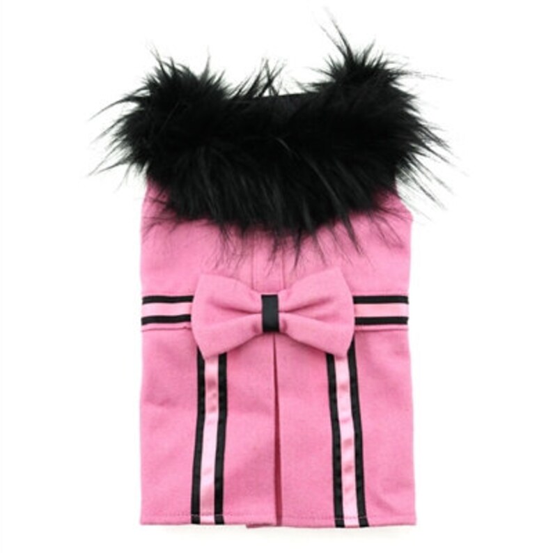 Designer Pink Wool Blend Classic Dog Coat Harness and Fur Etsy