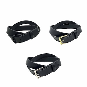Handmade Black Leather Belt 1.25&quot;