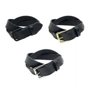 Handmade Black Leather Belt 1.5&quot;