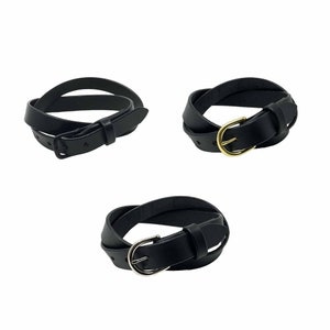 Handmade Black Leather Belt 1&quot;