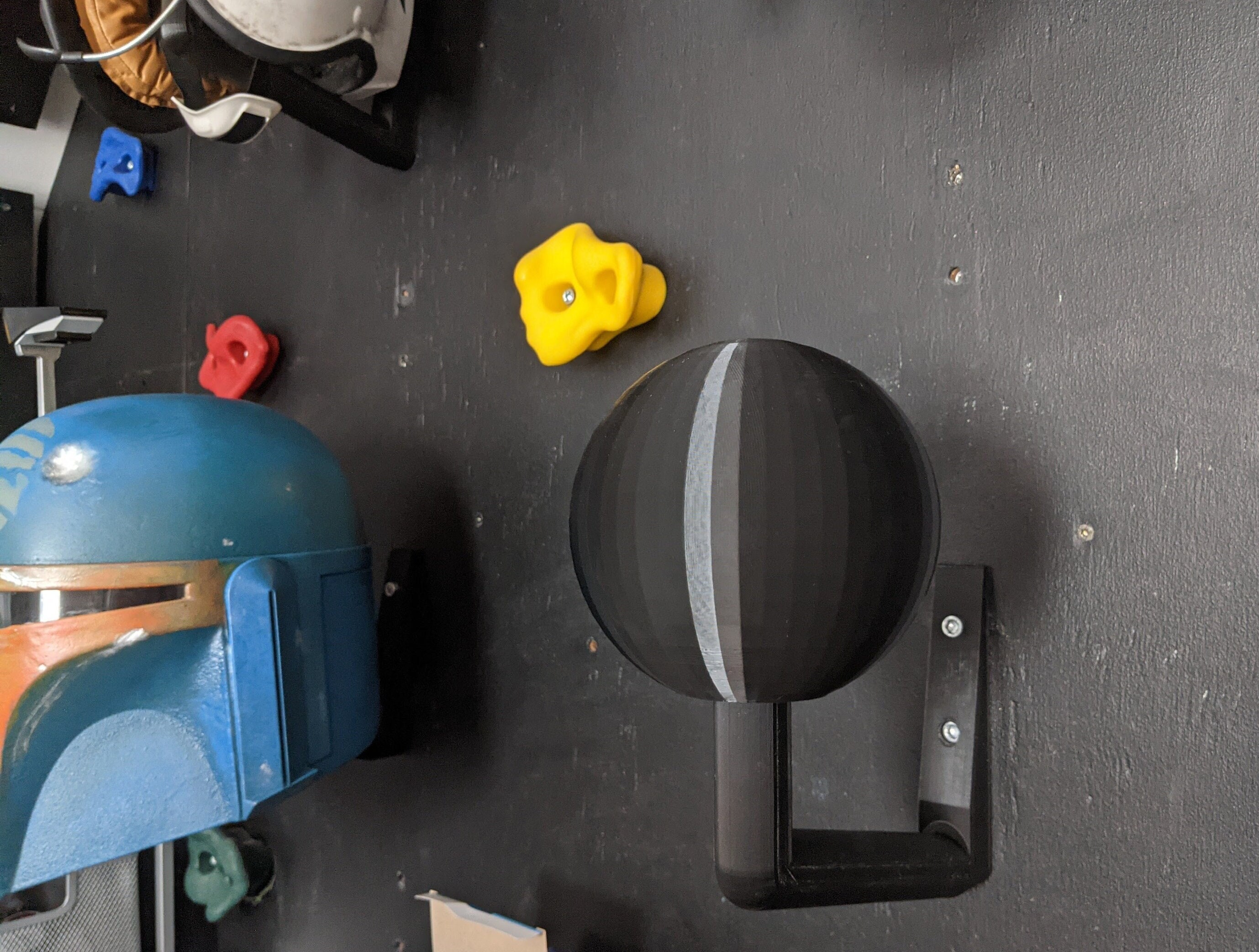 thumbnail image 2 of Motorcycle Helmet Wall Mount - Aluminum Helmet Hanger For Garage Or Home Storage 2 of 4