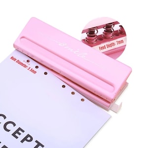 Verstelbare standaard perforator met 6 gaten | voor 6 ringen | A4 A5 A6 Persoonlijk A7 | Planner vullingen perforator | Losbladige papierperforator