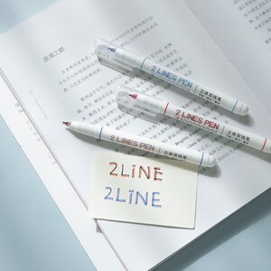 6-delige creatieve dubbele lijn pennen |  Pennenset voor planners | Veelkleurige pen | Onderstrepingspen | Beletteringpen | Studiebenodigdheden |
