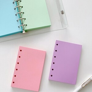 Inserti colorati A7 M5 vuoti per planner stampati a 6 anelli / Carta da 110 gm / Carta di ricambio per raccoglitore a sei anelli / Ricariche per planner a fogli mobili Accessori