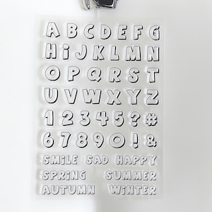 Diario con letras, números, estaciones y estados de ánimo, sellos transparentes, cuaderno planificador, sellos de goma transparentes, accesorios para planificadores de bullet journal