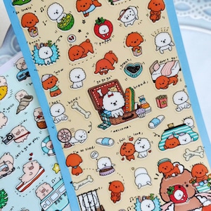 Nekoni koreanische süße Katze Hund Panda Schwein Robbe Schaf Aufkleber | Kawaii Tier Planer Aufkleber Junk Journal Scrapbooking Collage Zubehör