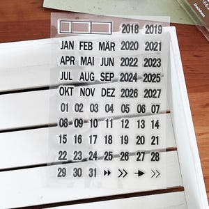 Tampon transparent calendrier date/mois | Date du plan mensuel 2025 Tampons en caoutchouc transparents | Accessoires pour agendas Bullet Journal