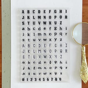 Letras maiúsculas e minúsculas em inglês Diário Carimbo transparente | Carimbos de borracha transparentes | Acessórios para planejador de diário de marcadores Suprimentos