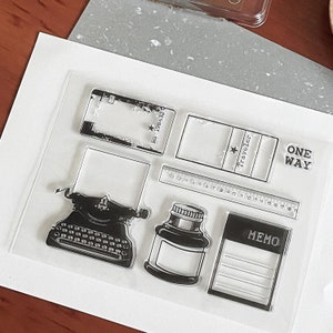 Memo-stempel | Vintage typemachine transparant transparant stempel | Accessoires voor scrapbookingplanners Bullet journal benodigdheden voor ongewenste dagboeken