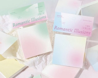 Romantic Illusions Creative Gradient Note Pad | Memo Pad | Colorful Writing Pad | Creative DIY Decor Stationary Student Supplies