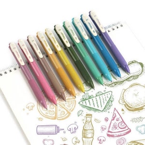 Vintage Tone Quick Dry Ink Pen | 0.5mm Gel Pen | Retro Color Planner Pens | Student Pen Writing Supplies Stationery