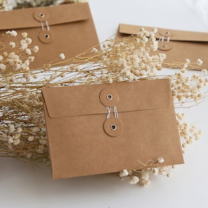 Enveloppe pour liens à fil C6 | Enveloppe en papier kraft brun | Emballage cadeau