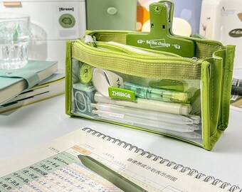 Transparent Pencil Case | Extra Large Capacity | Pen Bag | Pencil Pouch | Pen Pouch | Zipper Pouch | Makeup Bag | College School Office