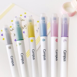 KOKUYO Stamp Line Markeerstift | Pen met dubbele punt | Markeerstiftenset |  Studiebenodigdheden
