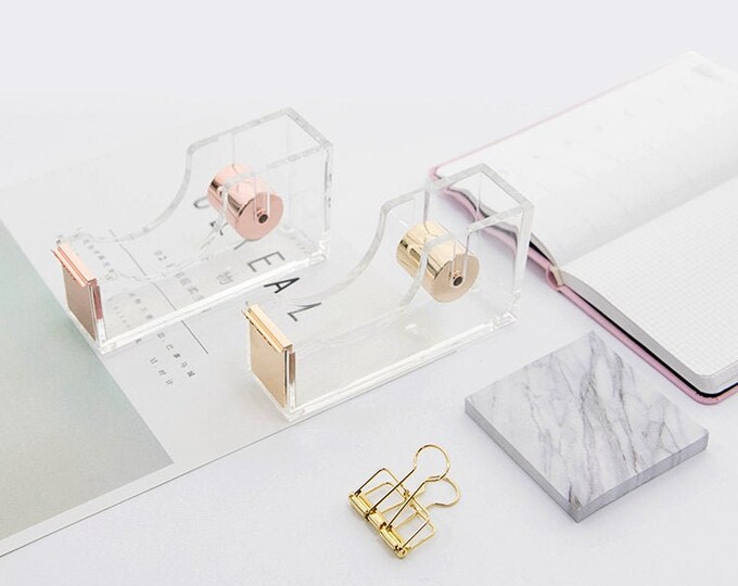 Rose Gold/ Gold Tape Dispenser Office Desk Accessory Etsy
