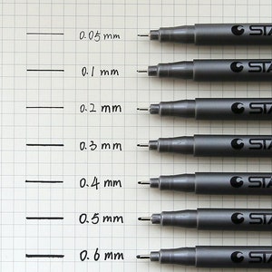 STA Pigment Fine Liner Pen |  Graphic & Brush Pen  |  Black Fineliner Marker ｜