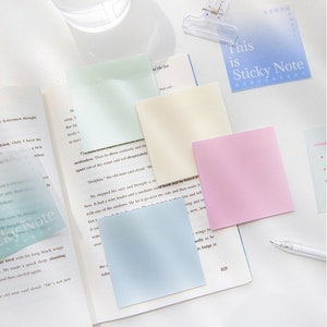 Transparent Sticky Tabs and Notes Set of 12 Pads, See Through Colored Memo  Note Pads Waterproof Self-Stick Pads for Office School Home Supplies (500