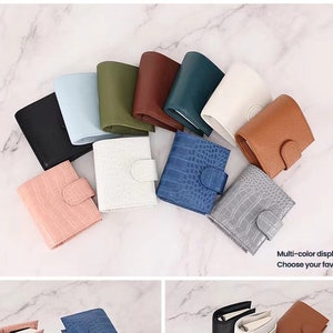 Echtleder-Ringplaner im A9-Format, tragbares Mini-Taschen-Ringbuch mit 3 Löchern und 19-mm-Ring | Planer Organizer Wallet Journal Tagebuch