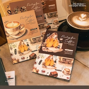 Ensemble d'autocollants sur le thème du café pour collage de journal | Amateur de café | Agenda Collage Junk Journal Journalisation vintage Scrapbooking Fournitures pour kit de bricolage