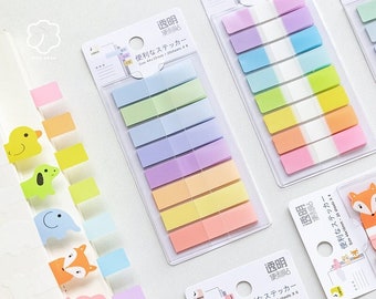 Cute Transparent Index Sticky Notes | Page Markers | Index Stickers | Planner  | Study Supplies