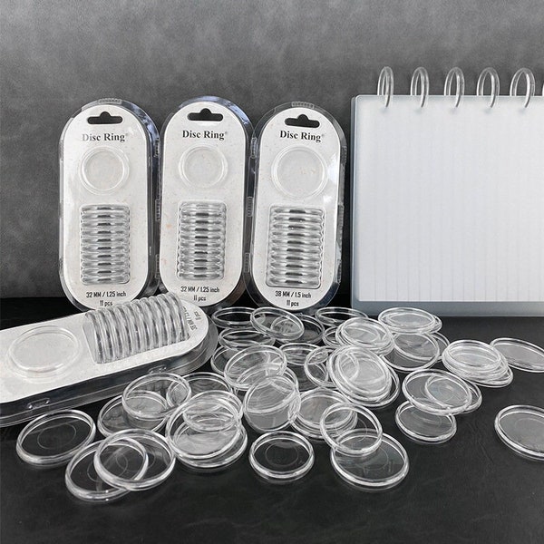 Crystal Clear Binding Discs | Discbound Binding Discs | Plastic Happy Planner Disc Rings Sets | Plastic Discs for Discbound System