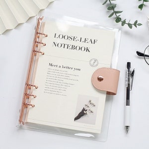 A5 Slim Transparent PVC Loose Leaf Notebook Cover Planner Agenda