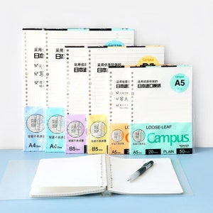 KOKUYO Campus Loose Leaf Paper 20 26 Holes Smart Ring Binder A5 B5 Refill Paper Study Supplies image 2
