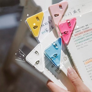 5pcs Corner Clips | Triangular Book Page Corner Paper Clip | Page Holder | Multifunctional Document Clip | Office School Supplies