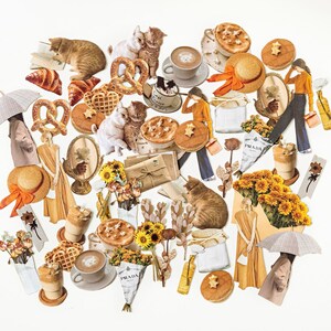 Moderne Gadget Alltag Sticker Pack | Kaffee Katze Mädchen Aufkleber | Junk Journal Aufkleber | Planer Aufkleber | Scrapbooking Handwerk DIY Lieferungen