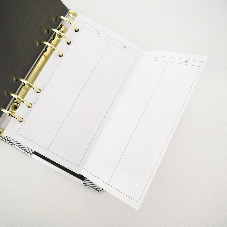 Printed Undated Fold Out Vertical Weekly Planner Inserts Etsy