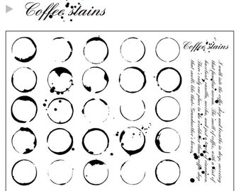 Coffee Stains Silicone Stamp | Transparent Clear Stamp Set | Scrapbooking Stamp | Planner Stamp | Bullet Journal