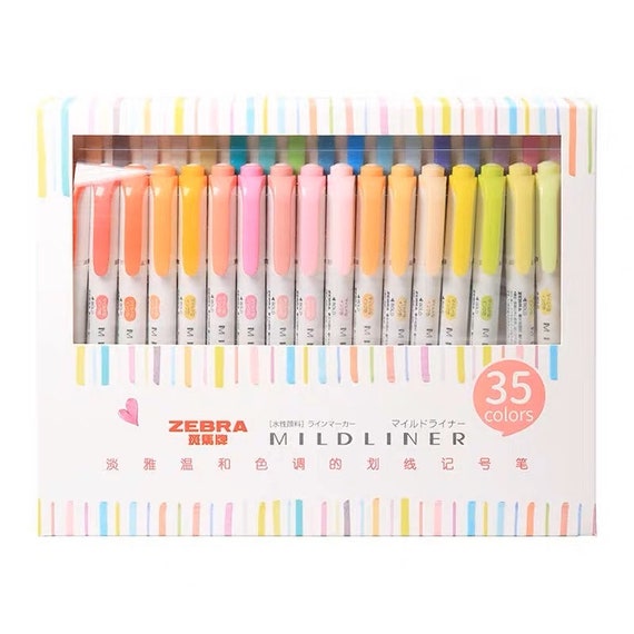 Limited Edition Full 35 Colors Zebra Mildliner Highlighter Double-sided  Highlighter Pen Set Japanese Pens Study School Supplies 