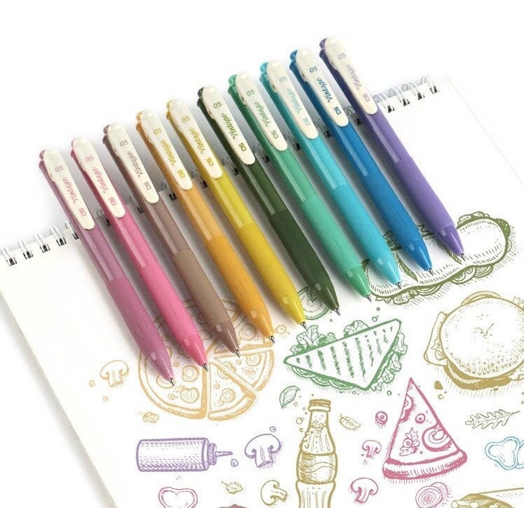 Gel Ink Pens Quick Dry Retro Color 0.5mm Pens Journaling DIY Gift