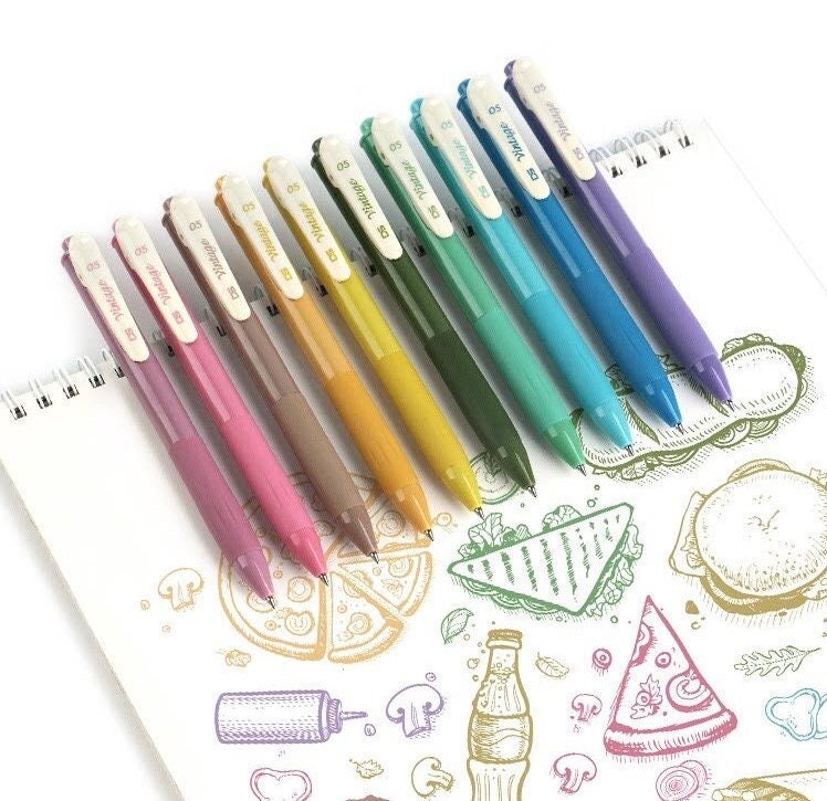 MUJI Pen, MUJI Gel Pens, 10 Pack, 0.5mm/0.38mm, Muji planner pens, Black  Blue / Black