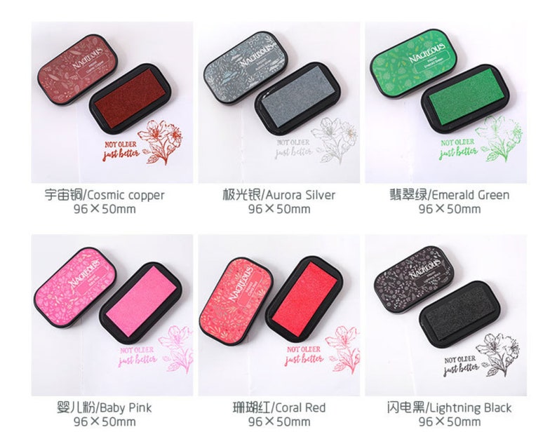 12 Colors Ink Pad Stamp Ink Pad Colored Inkpad Fullsize Etsy Australia