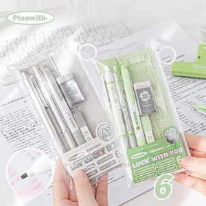 Set di cancelleria per esami Lucky With You / Matita meccanica 2B, righello in gomma, penna in gel per studenti / Forniture per ufficio scolastico