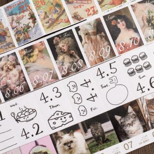 Retro 2025 Mini Kalender Sticker Set | Bullet Journal Scrapbooking Zubehör Planer Zubehör | Sticker für das tägliche Datum