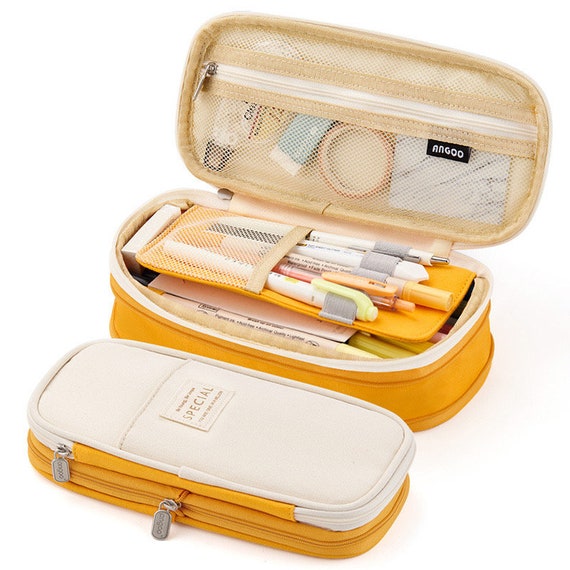 Wholesale Angoo Macaron Color Canvas Stationery Pencil Case Cute