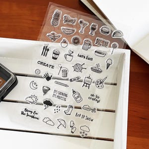 Wetter Essen Handwerk Symbol Klar Stempel | Süsses Mini Icon Transparente Stempel | Bullet Journal Planer Zubehör Zubehör
