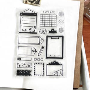 Leuke dagindeling doorzichtige stempel | Lijst met transparante rubberen stempellijst lijst | Planner Bullet Journaling Supply TN Accessories