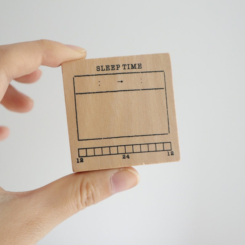 Scrapbooking Stamp\u00a0 Wooden Stamp Set\u00a0 Bullet Journal Midori Traveler\u2019s Notebook Sleep Time Tracker Rubber Stamp Planner Stamp\u00a0