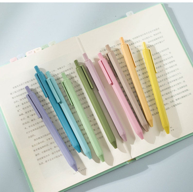 Morandi Color Gel Rollerball Pen Set Gel Ink Pens Planner Etsy