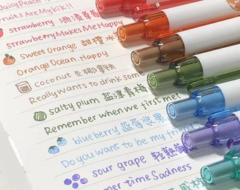 Perfume Quick Dry Colorful Ink Pen | 0.5mm Gel Pen | Student School Office Planner Journal Pen Writing Supplies Stationery