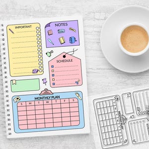 Tracker Liste Notizen Tagesplan klar Stempel | Transparente Gummistempel | Bullet Journal Planer Zubehör Journaling