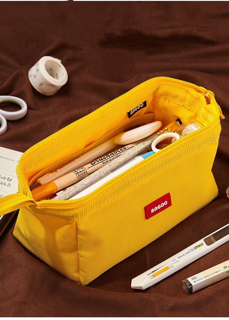 Large Capacity Canvas Pencil Case Pen Case Pencil Pouch Pen Pouch Zipper  Pouch Makeup Bag College School Office Supplies 