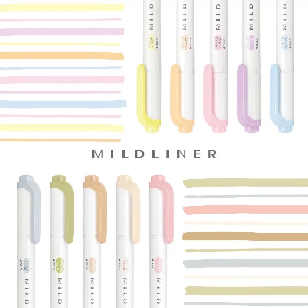  Zebra Mildliner highlighter pen set, 25 Pastel Color set  (Count) (Count) (Count) : Office Products